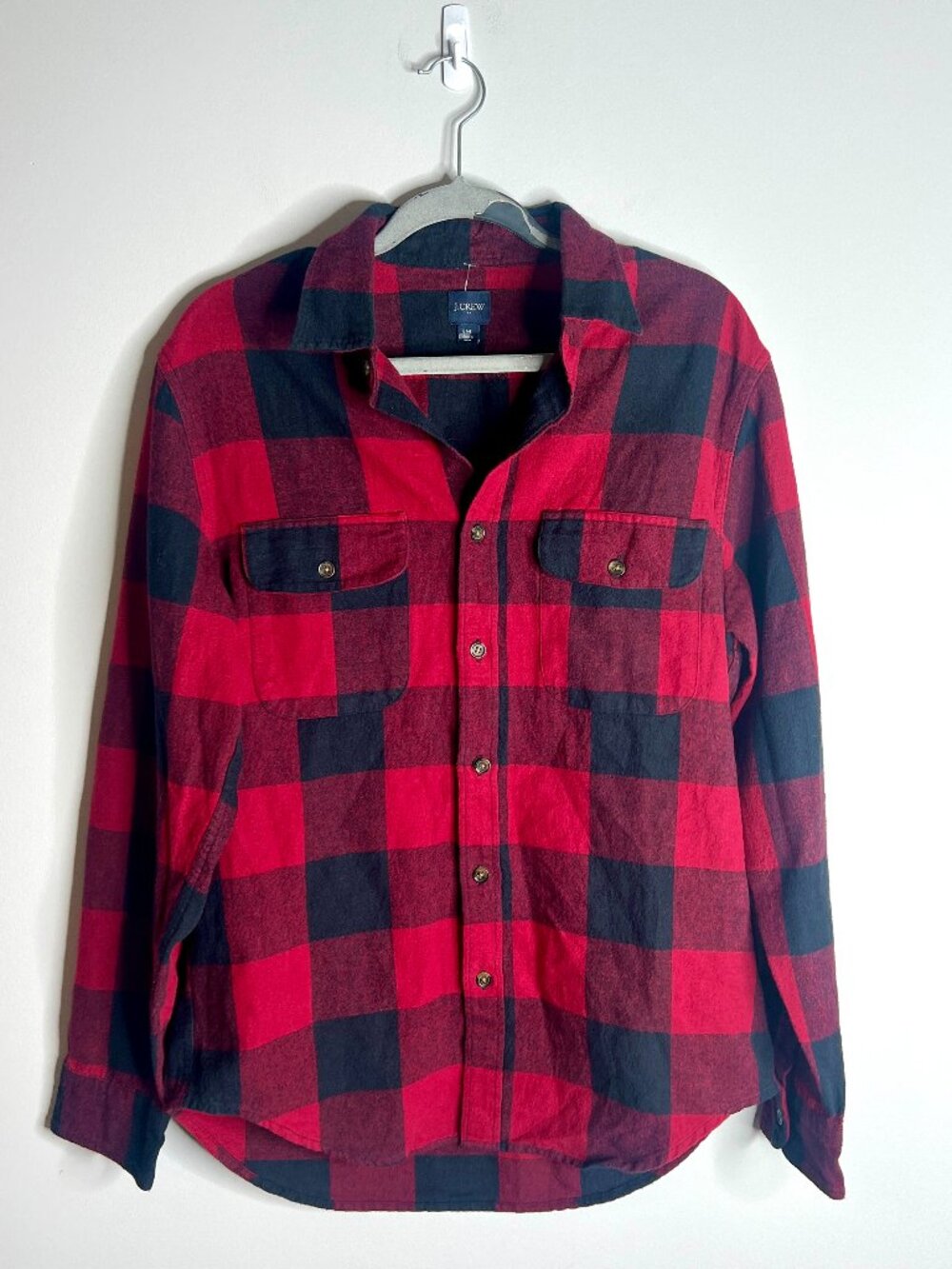 J. Crew Red Black Buffalo Check Heavyweight Workshirt Button-Up Holiday Outdoor